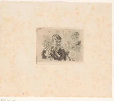 Studieblad met twee vrouwenfiguren