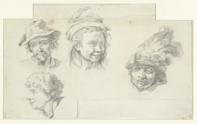Studieblad met vier koppen