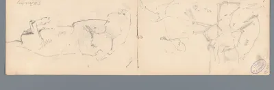Studieblad met zeilschepen, mogelijk visserspinken