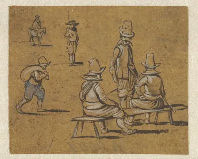 Studieblad met zes verschillende figuurtjes