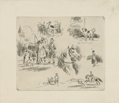 Studieblad van verschillende figuren