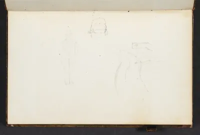 Studier af en soldat og blyantsrids