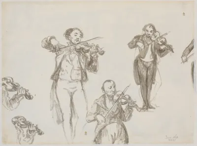 Studier af violinist
