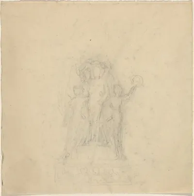 Studies for a Monument with the Crowning of a Figure [recto and verso]