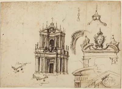 Studies for the Façade of Santa Cristina [recto]