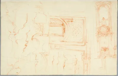 Studies for the Royal Chapel, Stockholm. Wall elevations and profiles