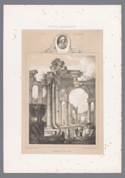 Studies naar schilderkunst van Giovanni Paolo Pannini