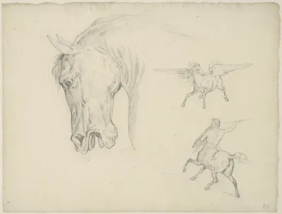 Studies of a Horse's Head, a Centaur and Pegasus