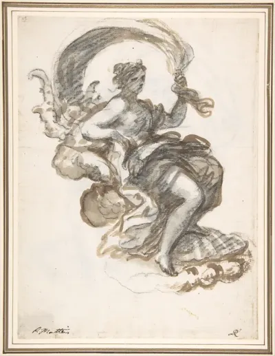 Studies of a Reclined Woman on a Seashell, for the Triumph of Galatea (recto and verso)