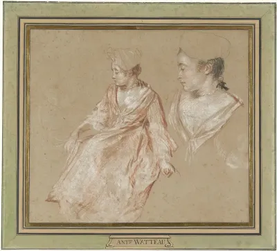 Studies of a Seated Woman and a Detail of Her Head and Shoulders