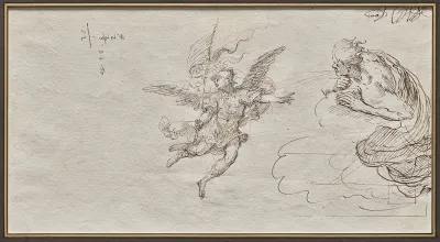 Studies of an Archangel and a Wind God (verso)