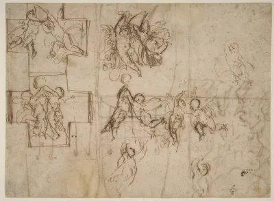 Studies of Flying Putti (recto); Composition Studies (verso)
