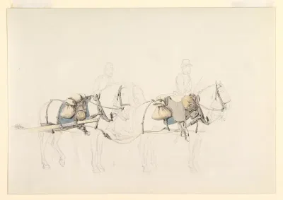 Studies of Four Horses with Two Horsemen