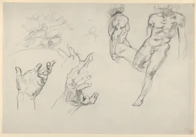 Studies of Hands and Figures for the Salon du Roi, Palais Bourbon