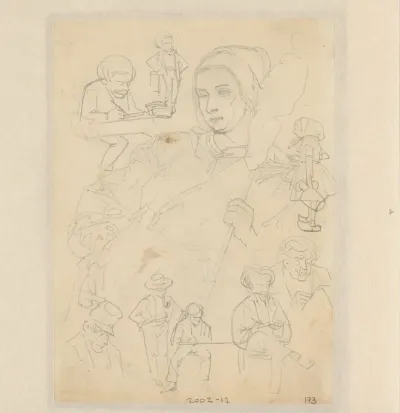 Studies van koppen en figuren