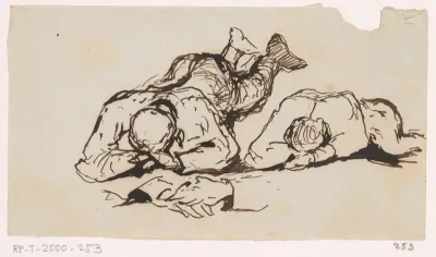 Studies van liggende man