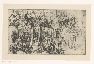 Studies van mensen met hoeden en zittende figuren