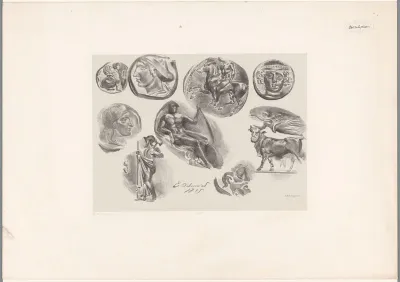 Studies van negen antieke medailles