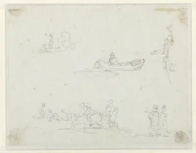 Studies van personen in een boot — Jean Honoré Fragonard Kanvas Tablo