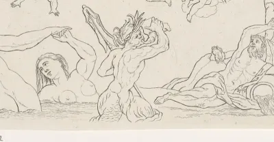 Studies van putti, nimfen en stroomgoden