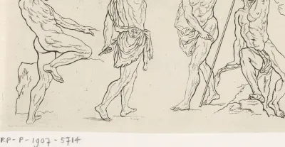 Studies van verschillende mannelijke figuren