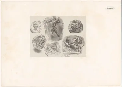 Studies van zes antieke medailles