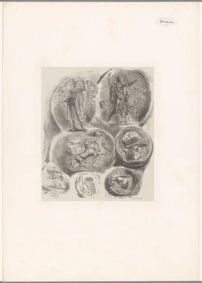 Studies van zeven antieke medailles