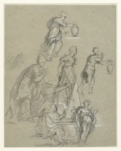 Studies voor een compositie van Christus en de Samaritaanse vrouw