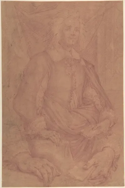 Study for a Three-Quarter-Length Portrait of a Gentleman (recto), Study of a Clothed Figure and a Foot (verso)
