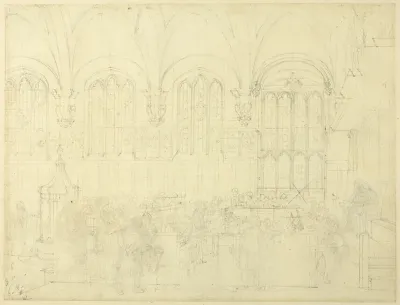 Study for Court Chancery, Lincoln's Inn Hall, from Microcosm of London