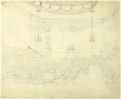 Study for Debating Society in Piccadilly, from Microcosm of London