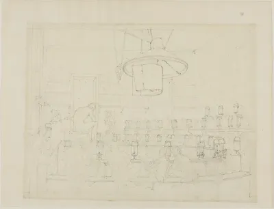 Study for Drawing from Life at the Royal Academy, Somerset House, from Microcosm of London (recto); Study for Drawing from Life at the Royal Academy, Somerset House, from Microcosm of London
