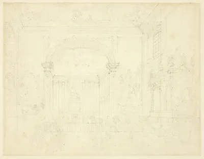 Study for Greenwich Hospital: The Painted Hall, from Microcosm of London
