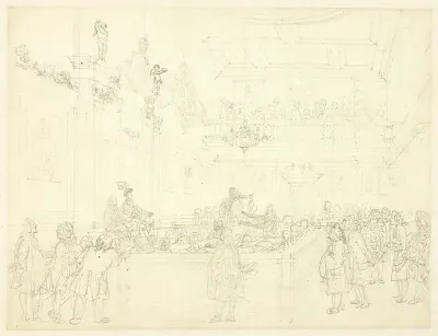 Study for Herald's College, The Hall, from Microcosm of London