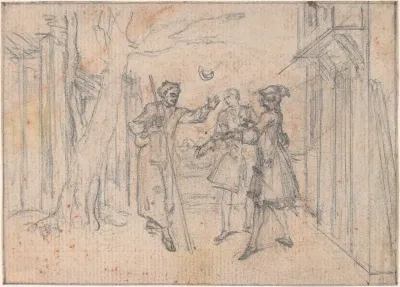Study for "Hob Carrying Friendly's Letter," etched vignette in "Songs in the Opera of Flora"