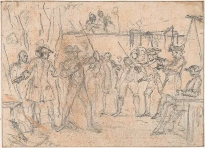 Study for "Hob's Defence," etched vignette in "Songs in the Opera of Flora"