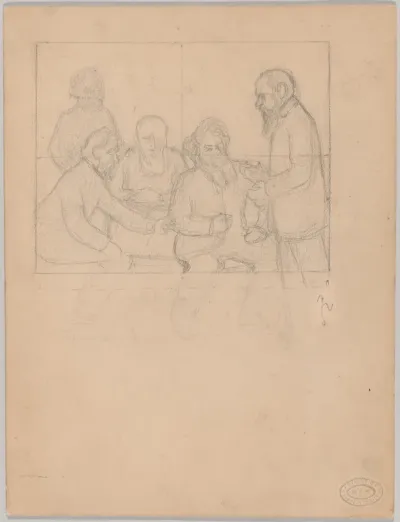 Study for 'Les cinq peintres' (The Five Painters)