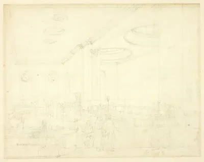 Study for Lloyd's Subscription Room, from Microcosm of London