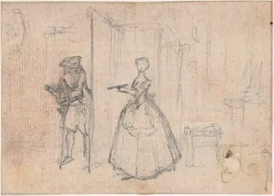 Study for "On Deceiving her Uncle," etched vignette in "Songs in the Opera of Flora"