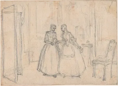 Study for "On Oath's Seldom kept," etched vignette in "Songs in the Opera of Flora"