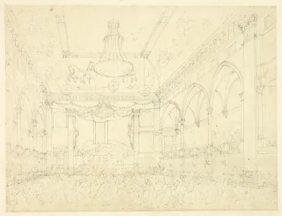 Study for Pantheon Masquerade, from Microcosm of London