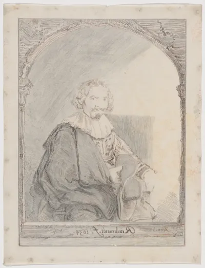 Study for Portrait of a Man in an Armchair, from Collection d'imitations de Dessins d'après les Principaux Maîtres Hollandais et Flamands
