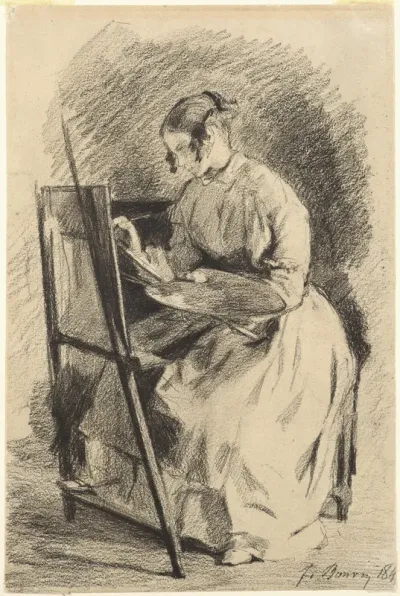 Study for Sophie Unternährer at her easel