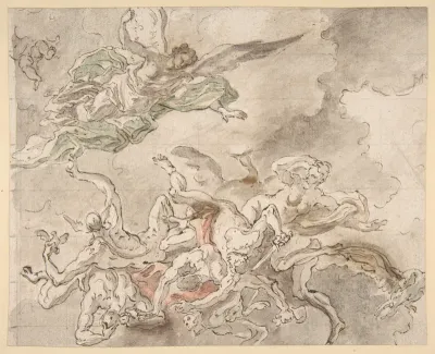 Study for the Fall of Simon Maqus, S. Paolo Maggiare, Naples