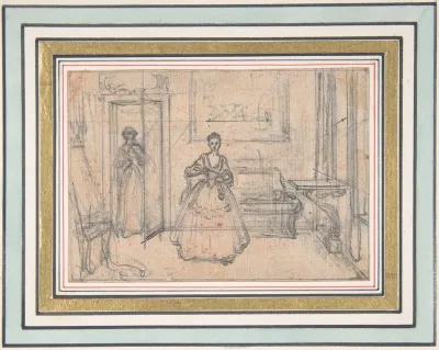 Study for "The Just Resentment," etched vignette in "Songs in the Opera of Flora"