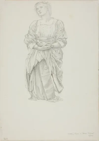 Study for 'The Mirror of Venus': Kneeling Female Figure