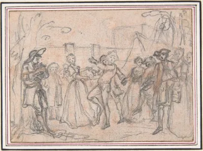 Study for "The Mutual Agreement," etched vignette in "Songs in the Opera of Flora"