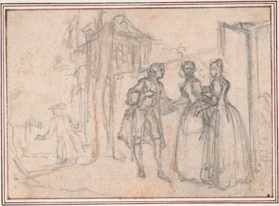 Study for "The Reconcil'd Maiden," etched vignette in "Songs in the Opera of Flora"