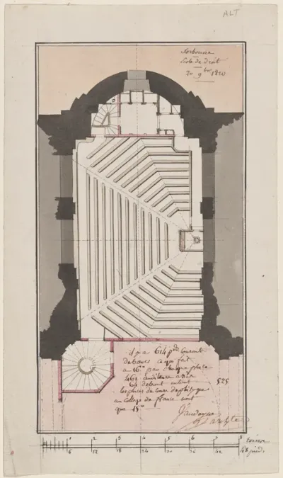 Study for the Renovation of a Law Classroom at the Sorbonne