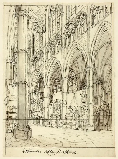 Study for Westminster Abbey, from Microcosm of London